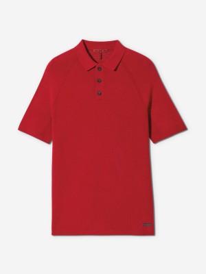 Sun Day Red 3D Knit Polo Rød | 43250-TWQX