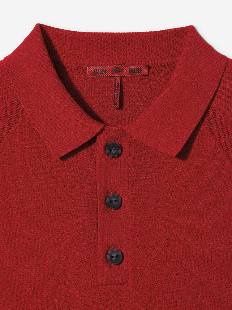 Sun Day Red 3D Knit Polo Rød | 43250-TWQX