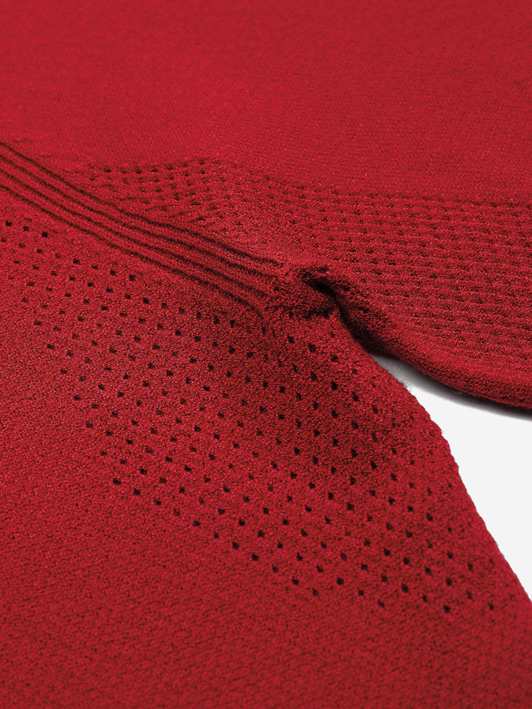 Sun Day Red 3D Knit Polo Rød | 43250-TWQX