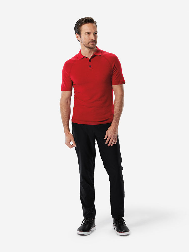 Sun Day Red 3D Knit Polo Rød | 43250-TWQX