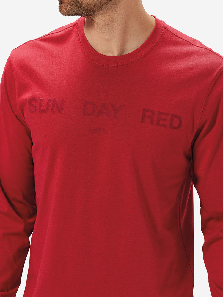 Sun Day Red Long Sleeve Dark Nebula T-Shirt Rød | 39651-NBYU