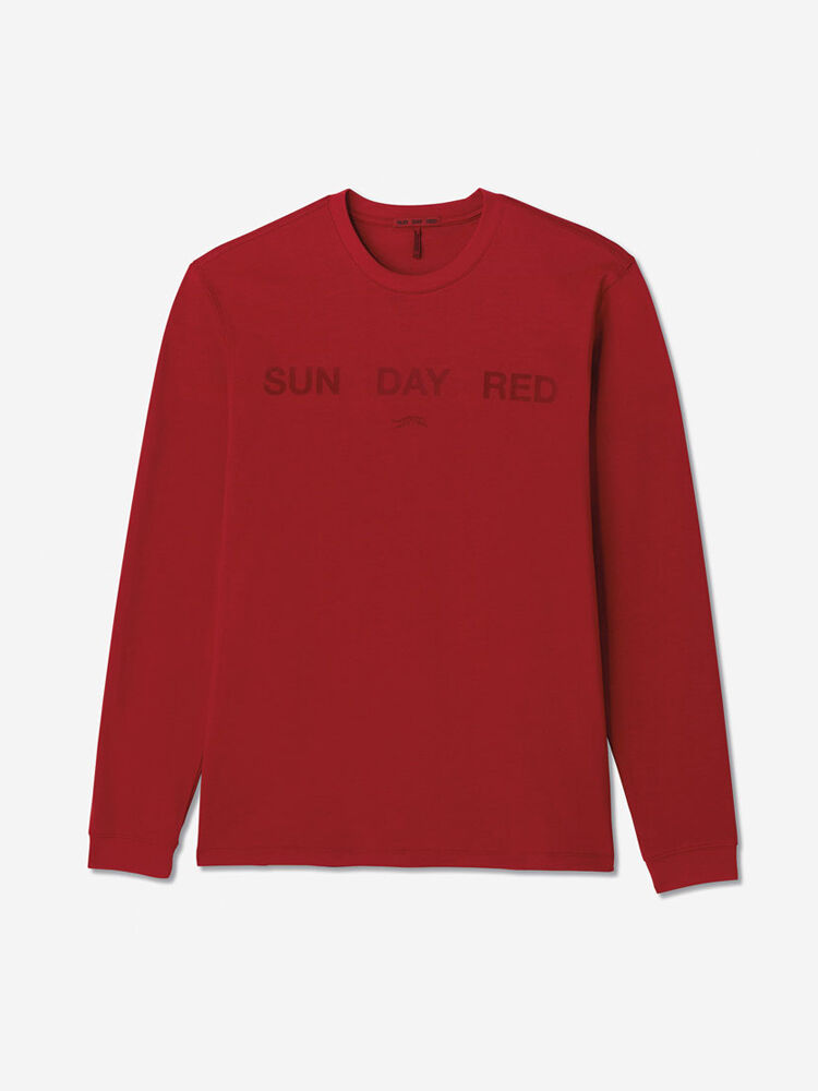 Sun Day Red Long Sleeve Dark Nebula T-Shirt Rød | 39651-NBYU